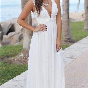 White maxi dress